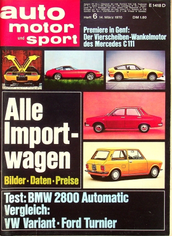Deckblatt Auto Motor und Sport (06/1970)